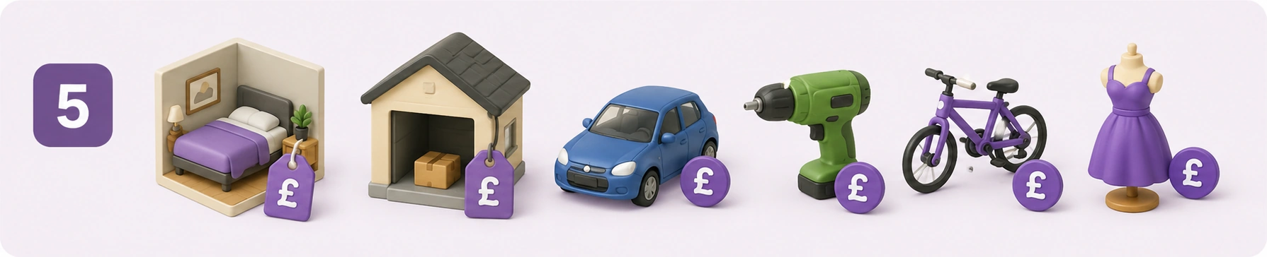 Renting out a spare room, driveway, storage, car and tools for extra money in the UK