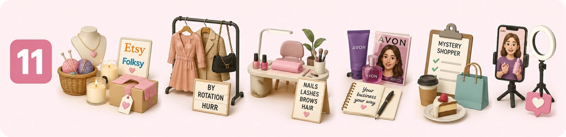 Selling handmade crafts, renting out a wardrobe and beauty work as ways to make extra money as a woman in the UK