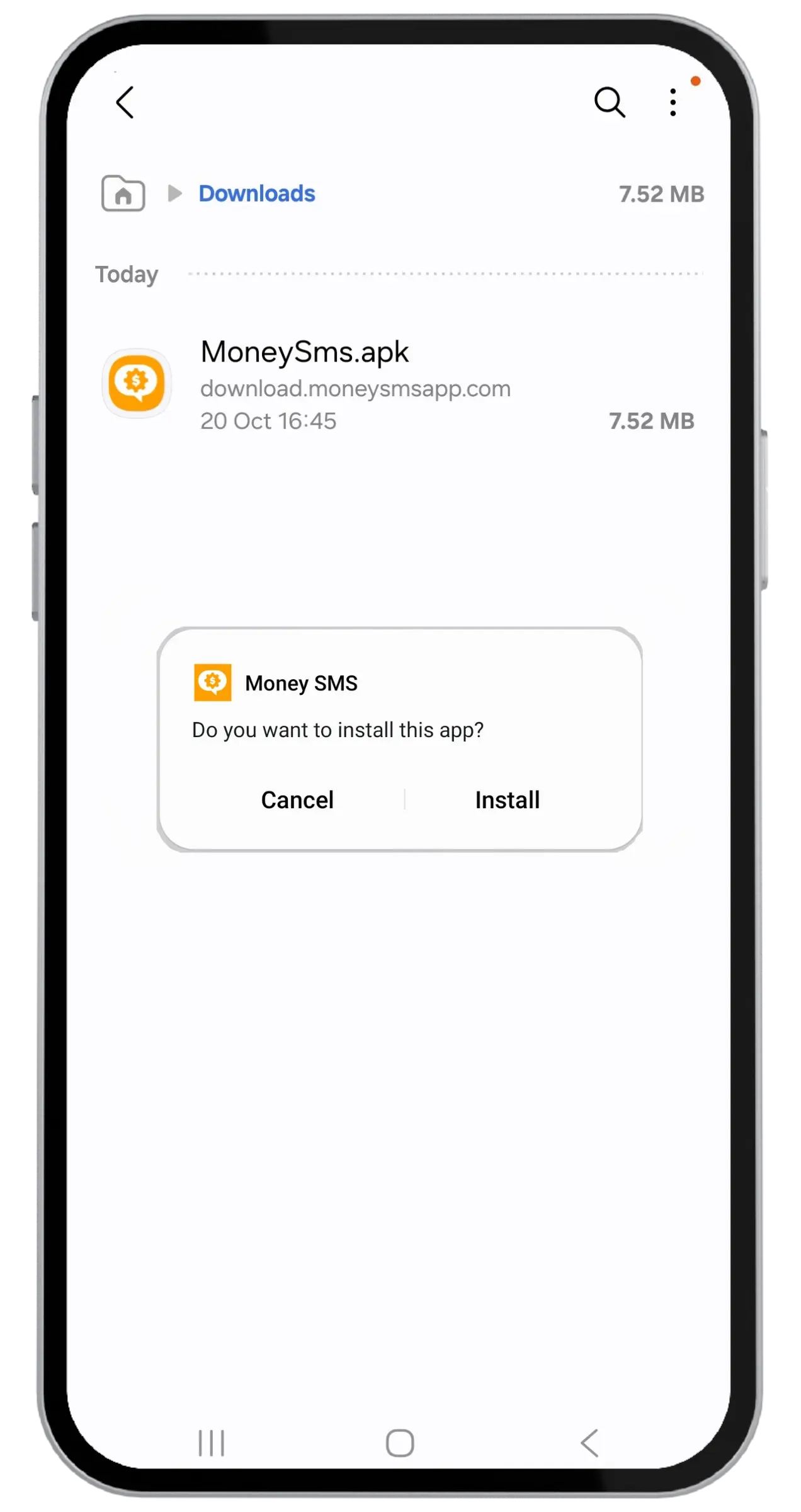 Tocca MoneySms.apk in Download, poi Installa
