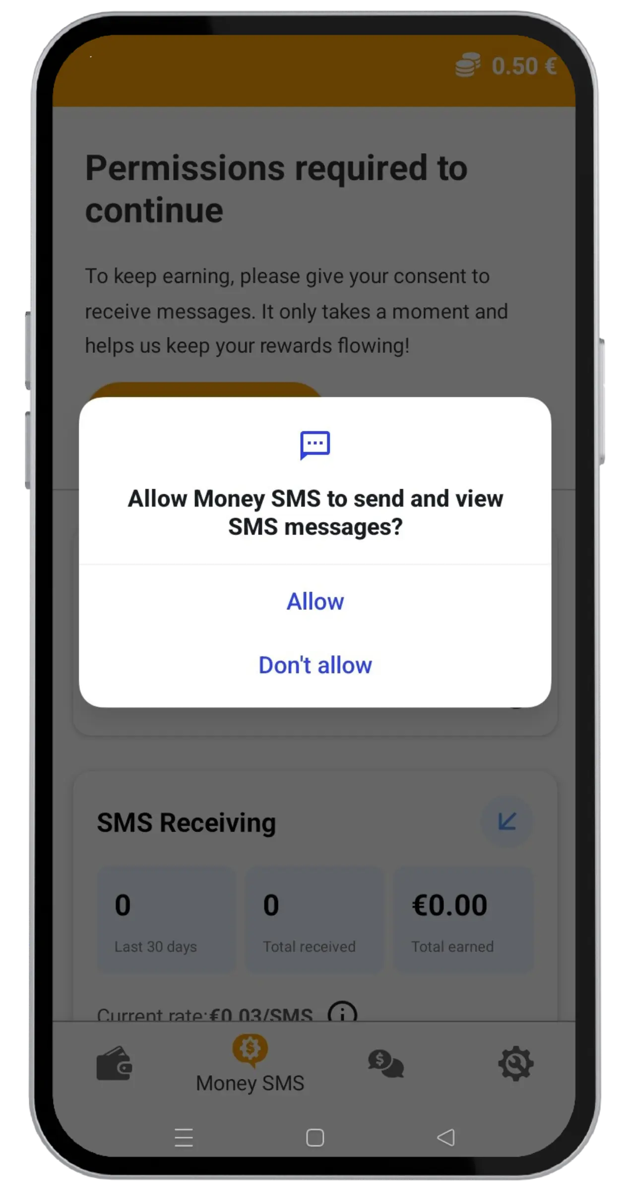 Dodelite SMS dozvole