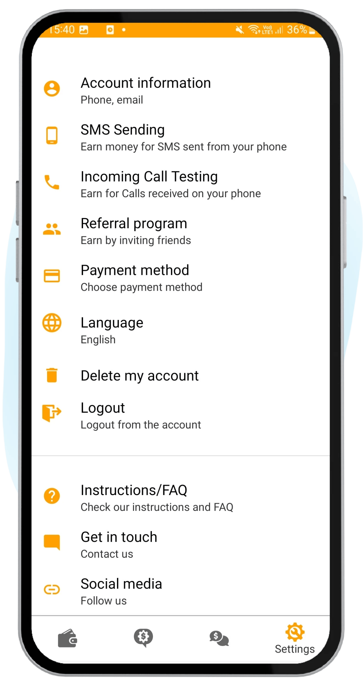 Money SMS设置中显示推荐计划板块