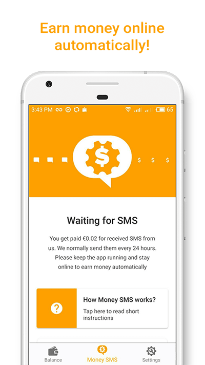 Earn money online automatically Money SMS min