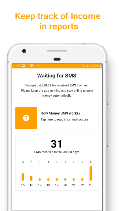 Money SMS app - Keep track of income in reports - picture